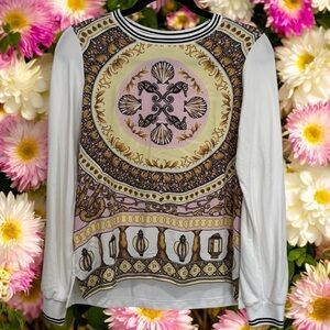 Hale Bob Yellow and Pink‎ Seashell Goddess Long Sleeve Women's Size S